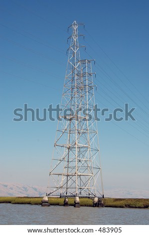 Power transmission tower, Baylands Nature Preserve, Palo Alto, California