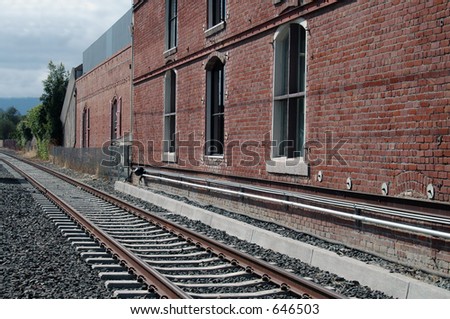 Historic train station & light rail tracks, Campbell, California
