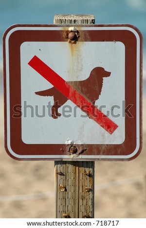 No Dogs Allowed sign, Marina State Beach, California