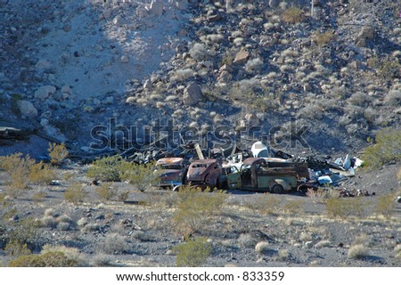 Auto graveyard, Scotty\'s Castle, Death Valley National Park, California