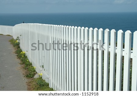 White picket fence at Point Reyes, California