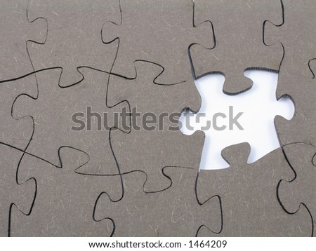 Jigsaw puzzle missing a piece