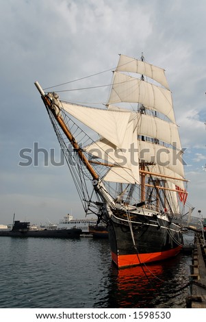 19th century sailing ship, San Diego, California