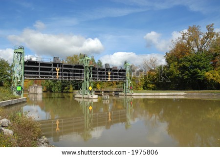 Lock on the Erie Canal near Rochester, New York