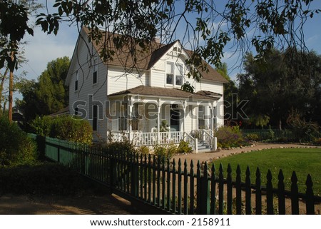 Old ranch house with picket fence, Simi Valley, California