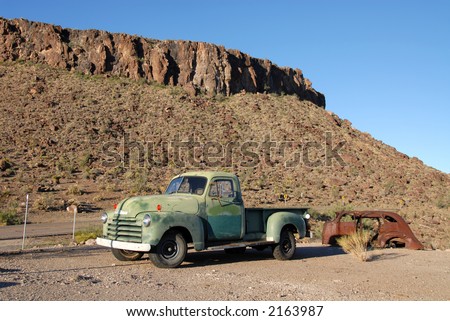 Old truck on Route 66 in the Arizona desert