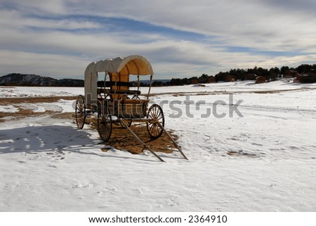 Decrepit old covered wagon near Zion National Park, Utah