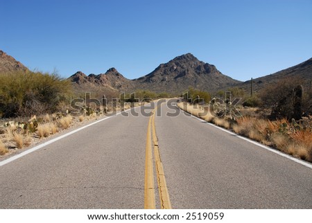 Desert highway, Tucson, Arizona