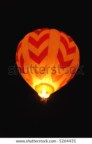 Hot air balloon against the night sky, Reno, Nevada