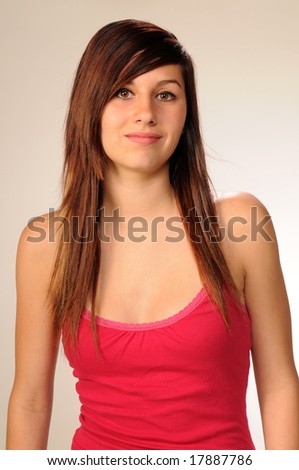 Surm High-school. Stock-photo-pretty-brown-haired-teenage-girl-in-a-bright-pink-top-17887786