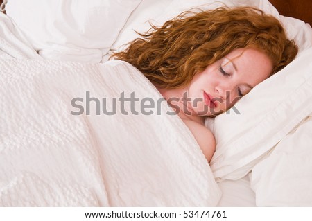 Pretty Pale Redhead Lying In Bed Asleep Stock Photo Shutterstock