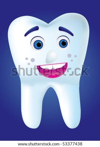 teeth smile cartoon. stock vector : Tooth-cartoon