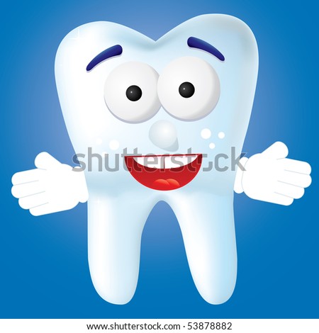 teeth smile cartoon. stock vector : Tooth-cartoon