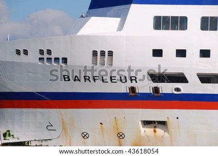 POOLE, DORSET, UK - DEC 31: The Barfleur is shown on Dec 31, 2009 in Poole Dorset, UK. The ship will reportedly make its last trip from Poole (UK) to Cherbourg (France) in February 2010.