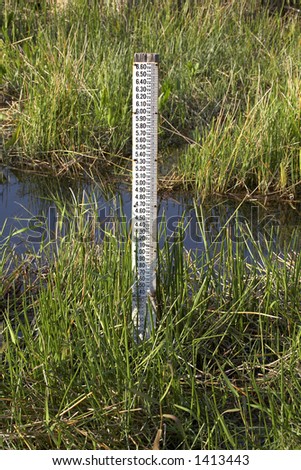 water level measurement gauge used to monitor the water levels royal palm visitor center, everglades state national park, florida united