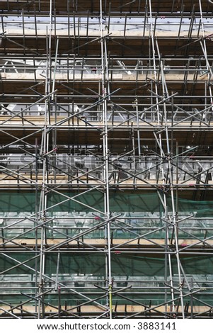 scaffolding along baker street london england uk taken in july 2007