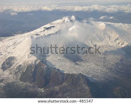 Fire and Ice - Aerial view of Mt. Etna, Sicily, Italy.
