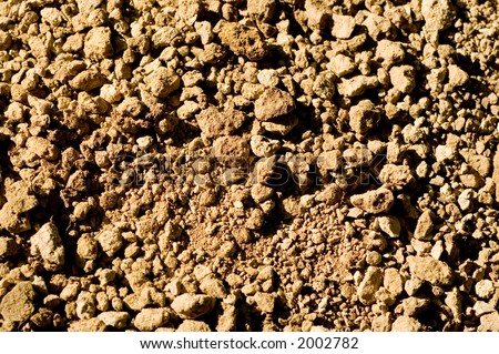 Closeup of the texture of small clumps of dirt.