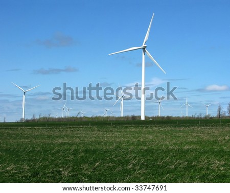 Literally a wind farm - a farm field full of windmills.