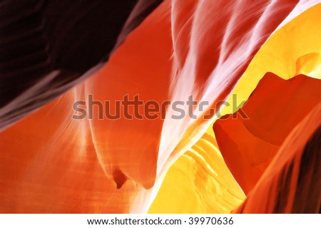 Wonderful color that seems to glow off the walls of Antelope Canyon, Page, Arizona.
