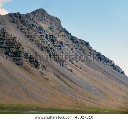 The wild sloping mountains on the Arkanes peninsula, north of Reykjavik, Iceland