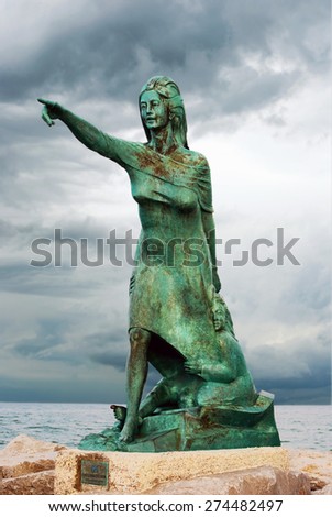 The monument to the women awaiting the return of their husbands from the sea