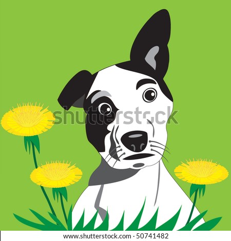 funny puppy pictures. stock vector : Funny puppy