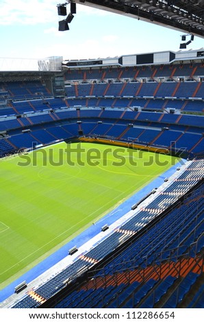 MADRID, SPAIN - AUGUST 25: Santiago Bernabeu Stadium of Real Madrid on August 25, 2012 in Madrid, Spain. Real Madrid C.F. was established in 1902. It is the best club of XX century according to FIFA.