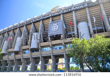 MADRID, SPAIN-AUGUST 25: Santiago Bernabeu Stadium of Real Madrid on August 25, 2012 in Madrid, Spain. Real Madrid C.F. was established in 1902. It is the best club of XX century according to FIFA.