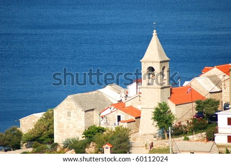 Picturesque view on dalmatian village Pisak in Croatia