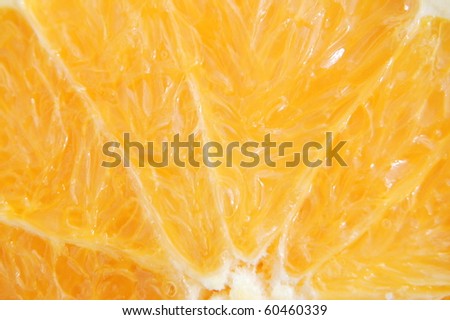Close-up of pulp of orange cut in half