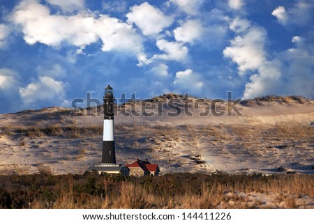 Fire Island Lighthouse taken at Fire Island National Seashore, Long Island, New York
