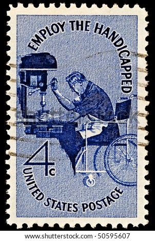 UNITED STATES - CIRCA 1960\'s : A stamp printed in United States. Promoting the employment of the physically handicapped. United States - CIRCA 1960\'s