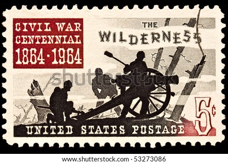 UNITED STATES - CIRCA 1960's : A stamp printed in United States.Battle of the Wilderness, the American Civil War. United States - CIRCA 1960's