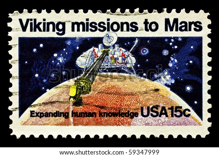 UNITED STATES - CIRCA 1970\'s : A stamp printed in United States. Viking mission to Mars. United States - CIRCA 1970\'s