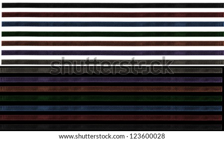 set of narrow isolated ribbons for digital scrap-booking
