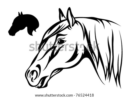 stock vector horse head vector illustration