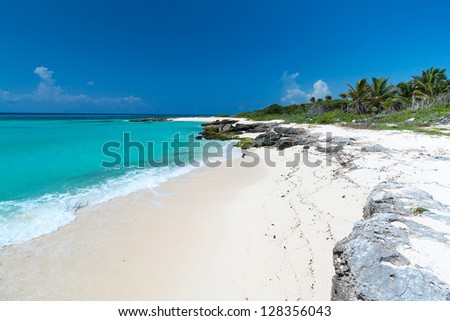Caribbean Sea scenery in Playa del Carmen, Mexico