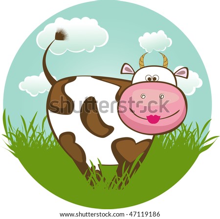 funny cows. stock vector : Funny cow on