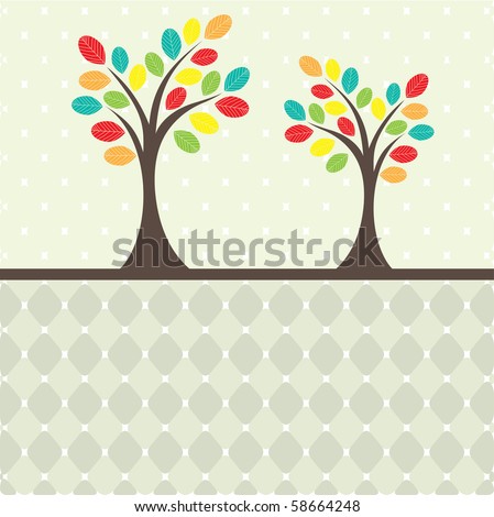Retro Tree. Vector Illustration - 58664248 : Shutterstock