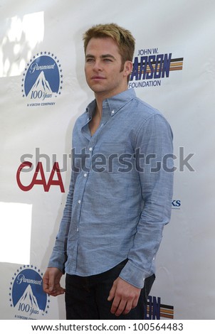 LOS ANGELES - APRIL 15: Chris Pine arrives at The 3rd Annual Milk and Bookies Story Time Celebration on Sunday, April 15, 2012 at the Skirball Cultural Center in Los Angeles, CA.