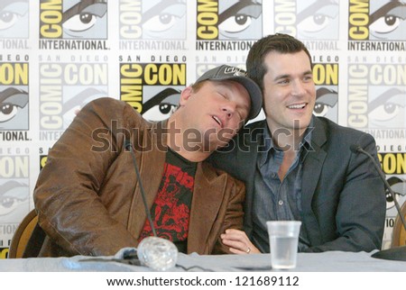 SAN DIEGO, CA - JULY 13: Adam Baldwin & Sean Maher attends a  press conference for \