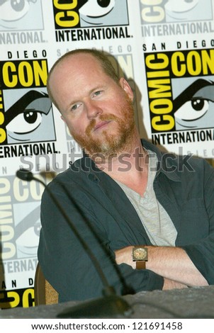 SAN DIEGO, CA - JULY 13: Joss Weedon attends a press conference for \