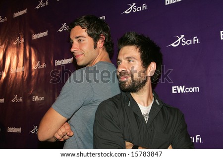 AN DIEGO, CA - July 26: Actors Zachary Levi & Joshua Gomez attend the annual Comic Con International SciFi Channel party hosted by Entertainment Weekly on July 26, 2008 in San Diego, CA.