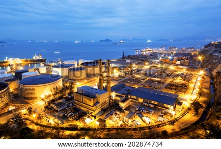 Glow light of petrochemical industry, Hong Kong