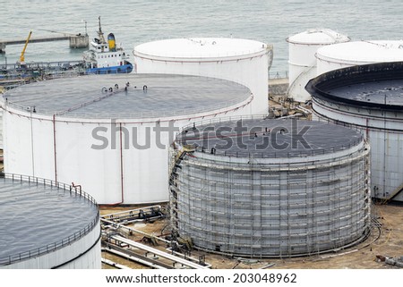 Oil Tank in hong kong close up at day