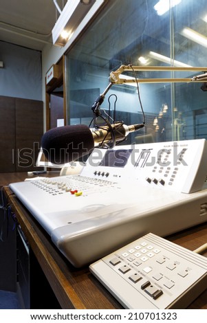 equipment in audio recording studio