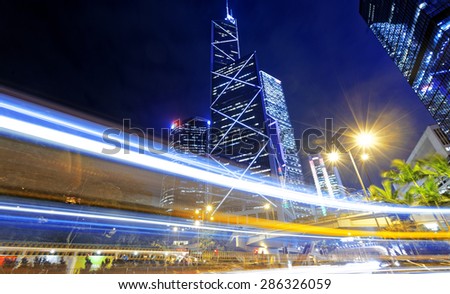 hong kong traffic at night
