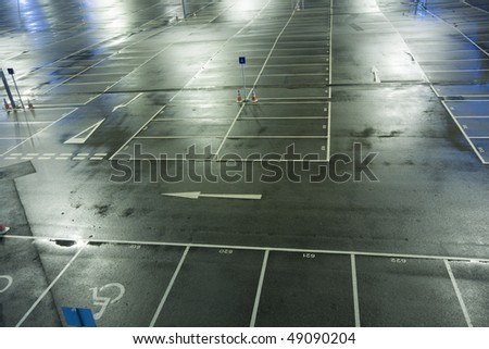 Compressed view of parked cars in car park