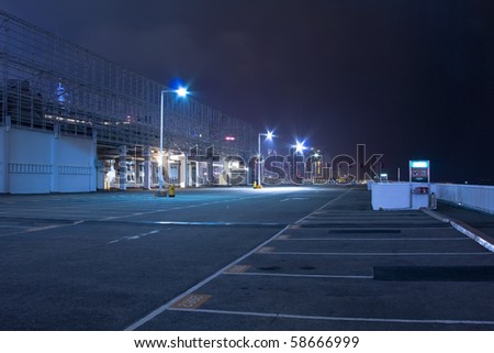 stock photo car park at night